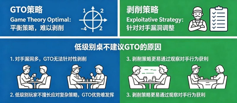 【球盟会】德州扑克：GTO vs 剥削策略。在低级别桌为什么不建议用GTO？